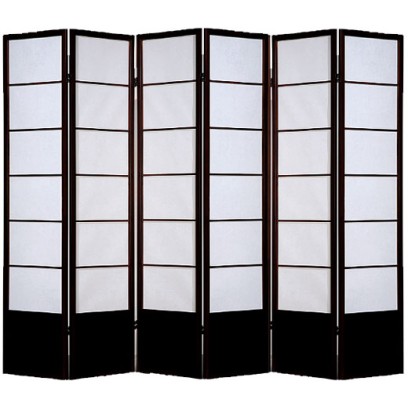 Shogun 6 Panel room divider - Espresso